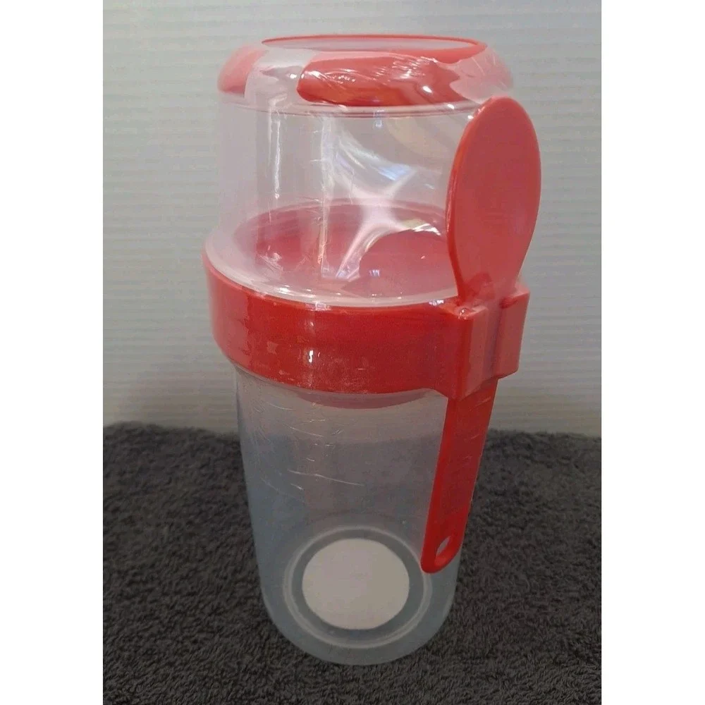 NEW Set Of 2 Target Cereal Cup Or Salad Cup With Separate Compartment & Spoon‎